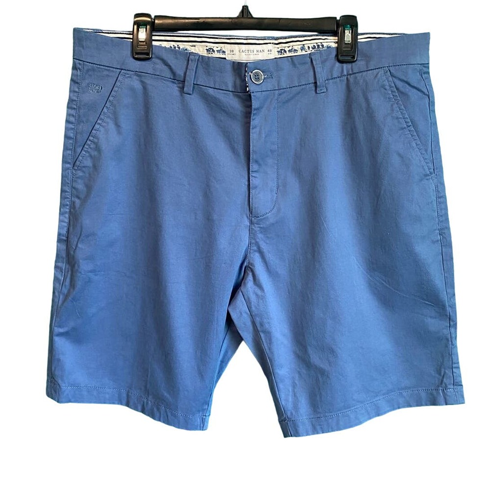 Cactus Man Ricky Singh Blue Flat Front Men's Shorts SIze 38